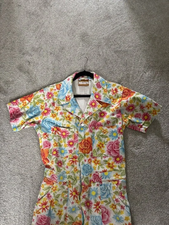 Big Bud Press Floral Short-Sleeve Jumpsuit in Multi-Color - Picture 2 of 4